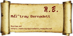 Mátray Bernadett névjegykártya